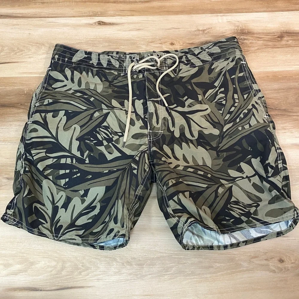 Polo Ralph Lauren Mens Tropical Leaf Camo‎ Board Shorts Olive Green Size 36